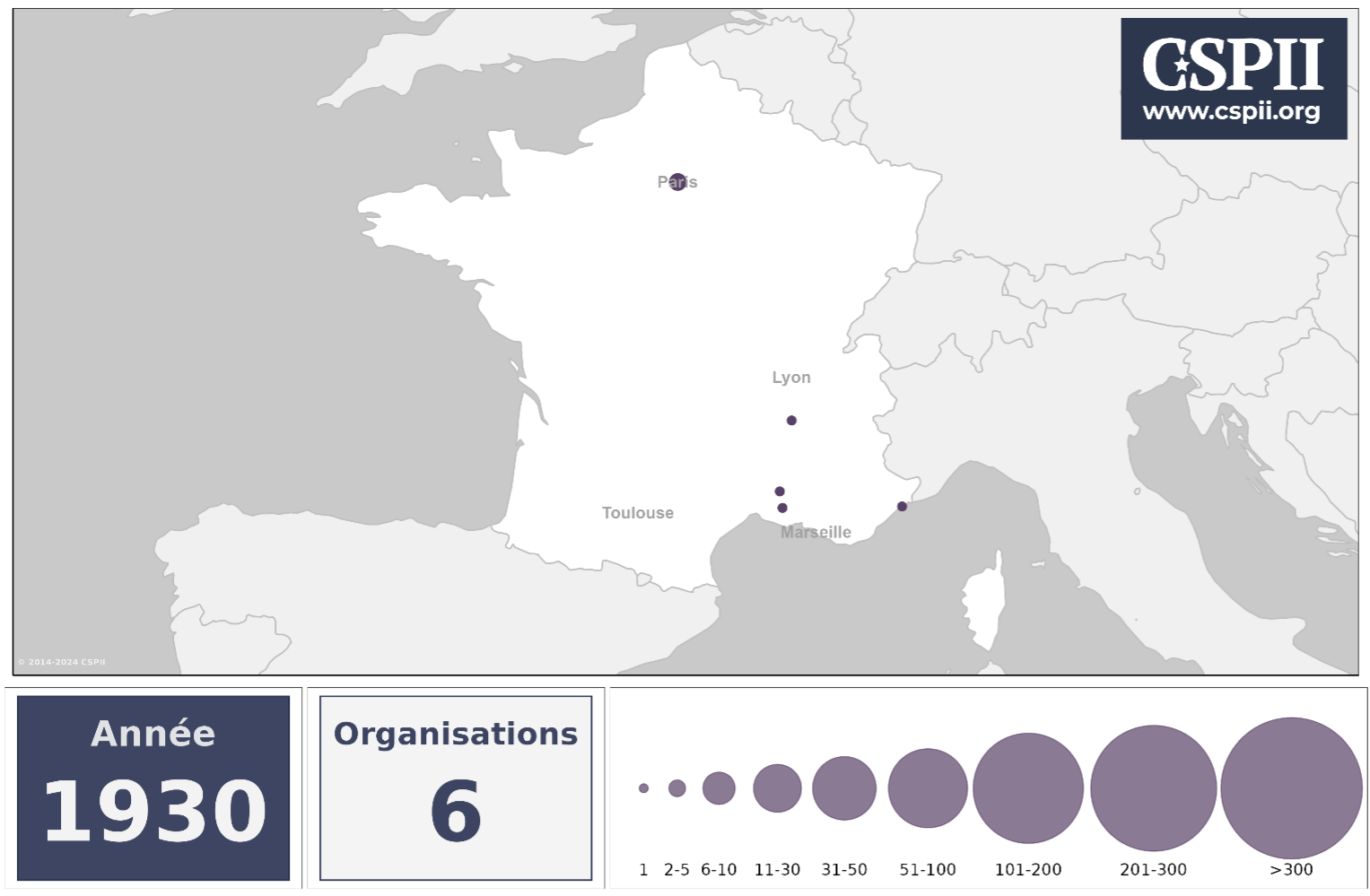 CSPII Map France 1930-2024 - 1